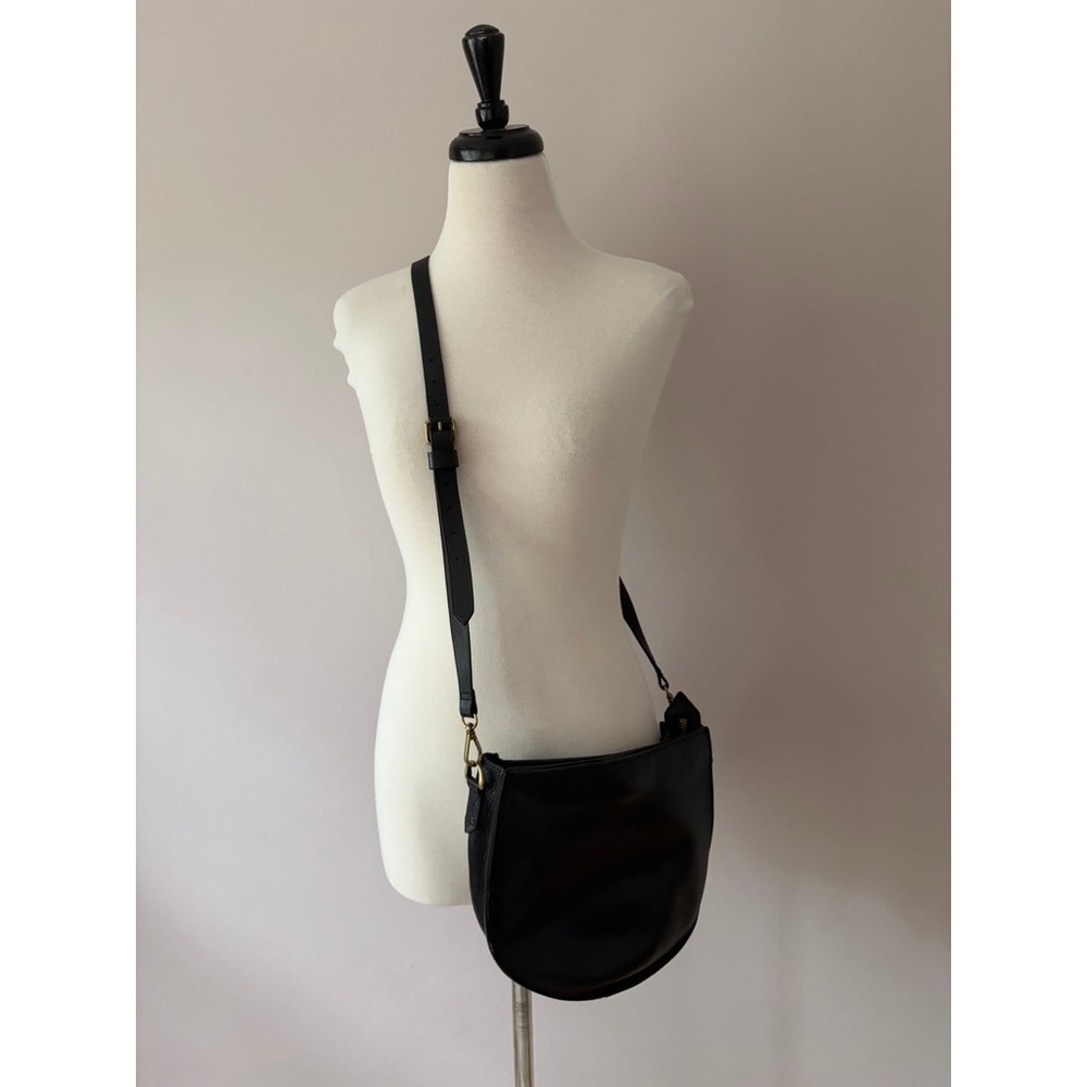 Madewell Transport Saddle Bag Black Brass Hardware Adjustable